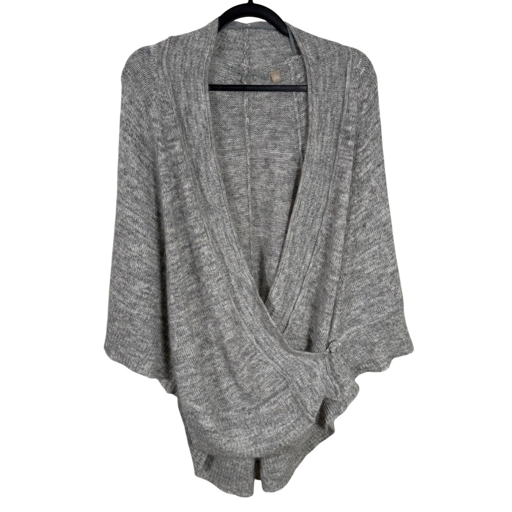 Anthropologie Knitted & Knotted Grey Alpaca Wool Blend Draped‎ Cardigan Small